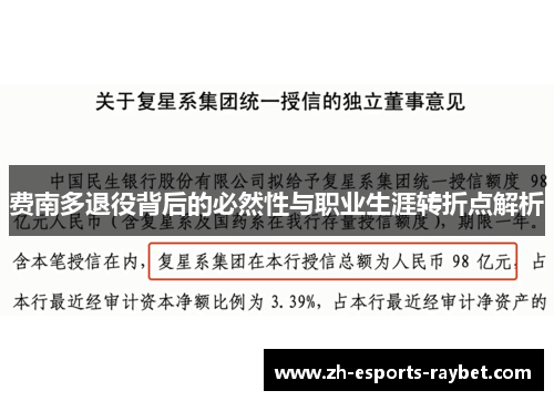 费南多退役背后的必然性与职业生涯转折点解析